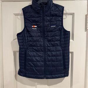 Patagonia Women’s Navy Quilted Vest with Vail Logo